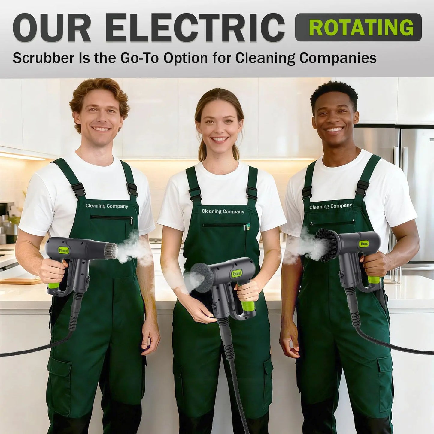 CleanPro Pressurized Handheld Steam Cleaner & Rechargeable Spin Scrubber – Powerful, Portable Cleaning for Every Surface